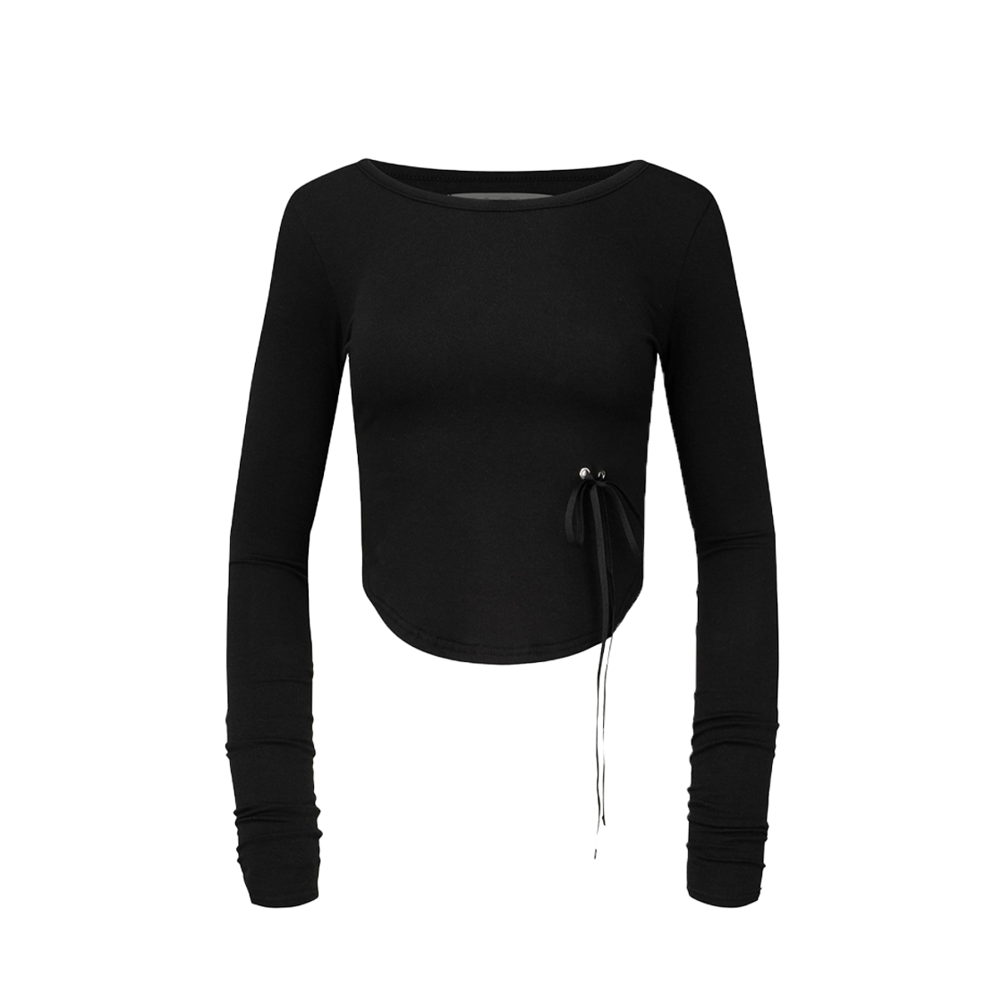 나체 우먼 시그니처 크롭 롱슬리브 블랙 - 25FW(Nache Women Signature Crop Long Sleeve Black - 25FW)