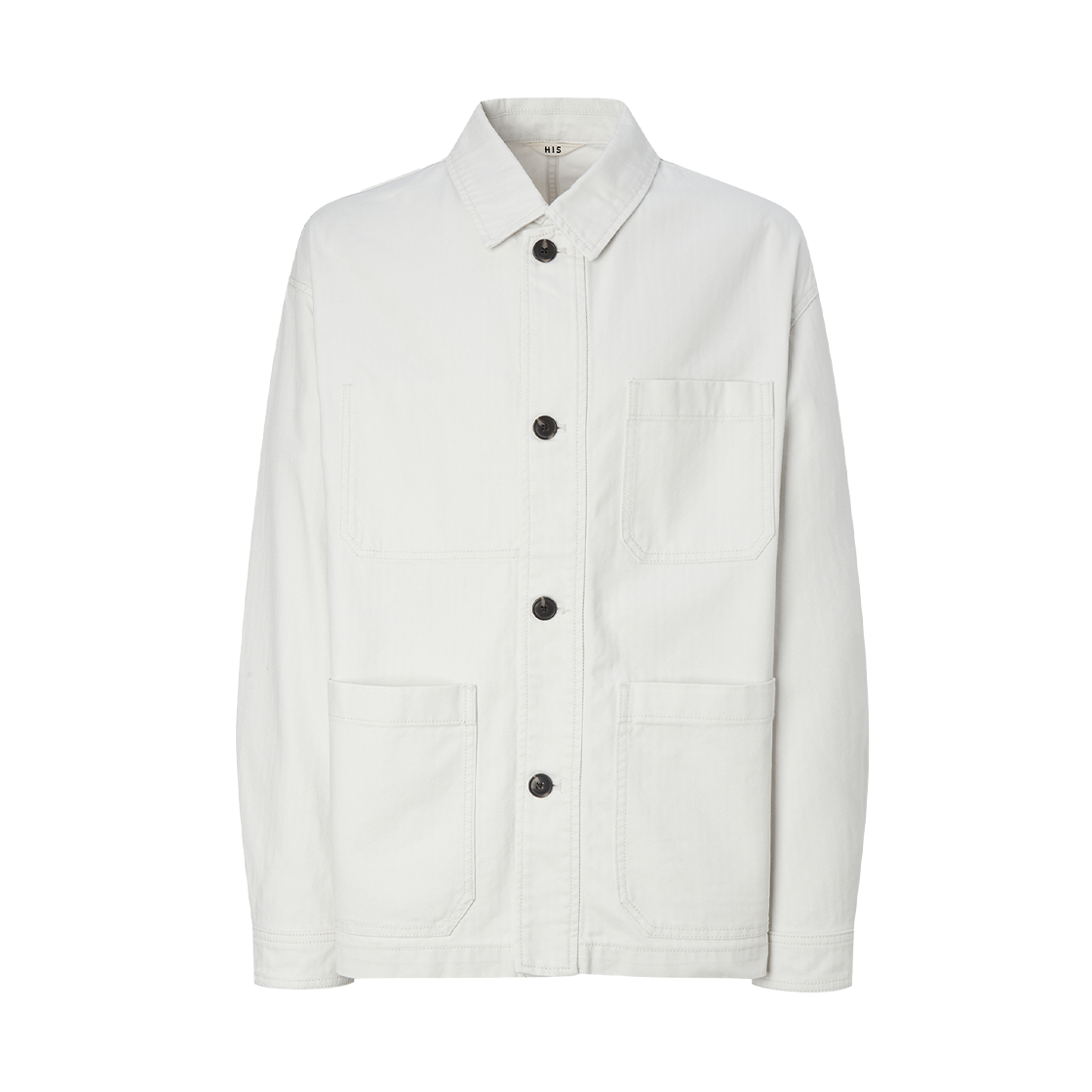 HZJU5F806CR HIS HAZZYS Harringbone Chore Jacket Cream