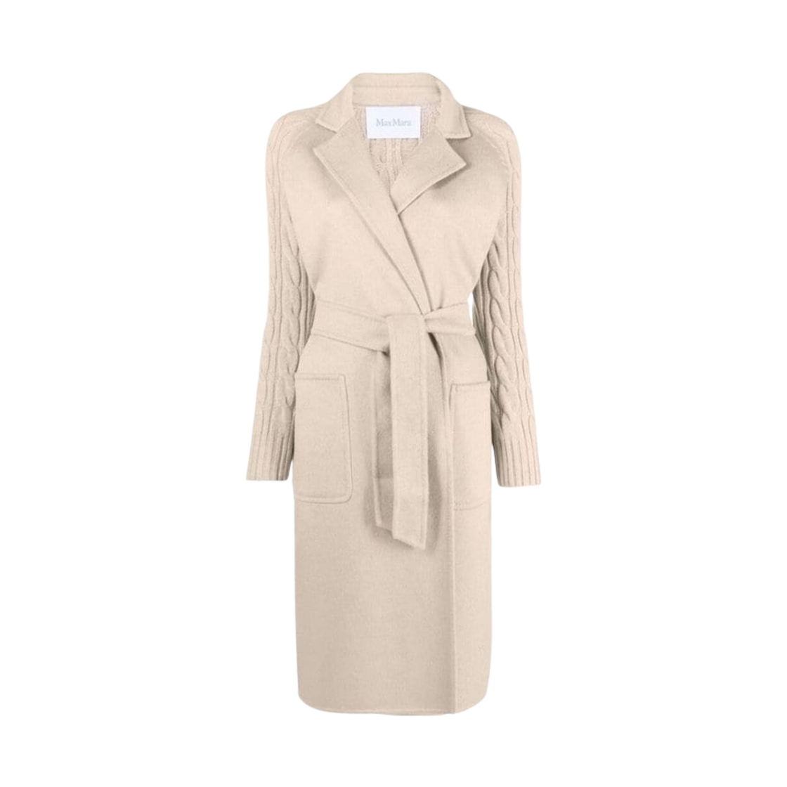 (W) 막스마라 헬로 캐시미어 앤 울 로브 코트 내츄럴((W) Max Mara Hello Cashmere and Wool Robe Coat Natural) - 1