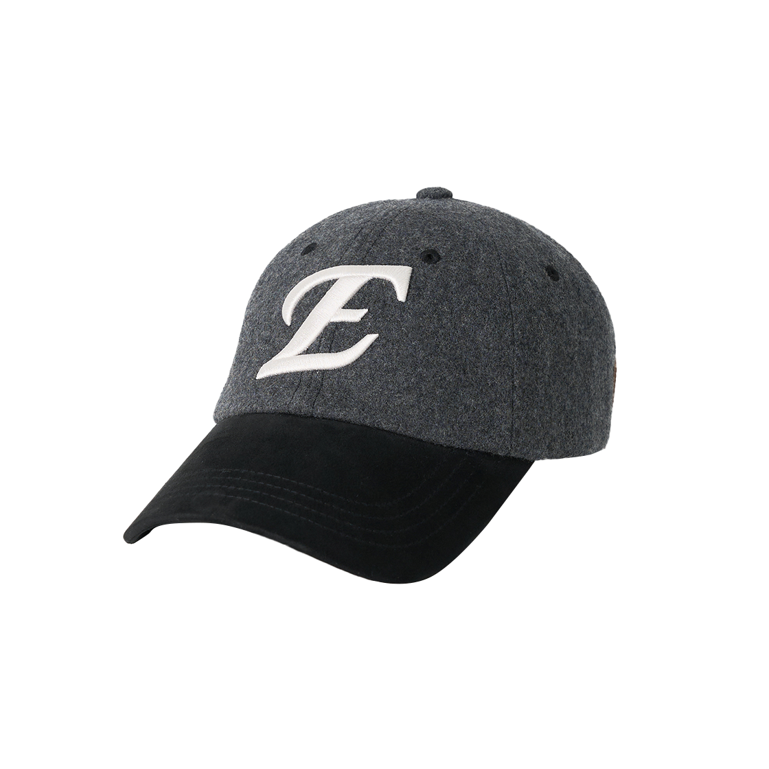 세터 X 한화 이글스 이니셜 심볼 로고 울 배색 볼캡 블랙