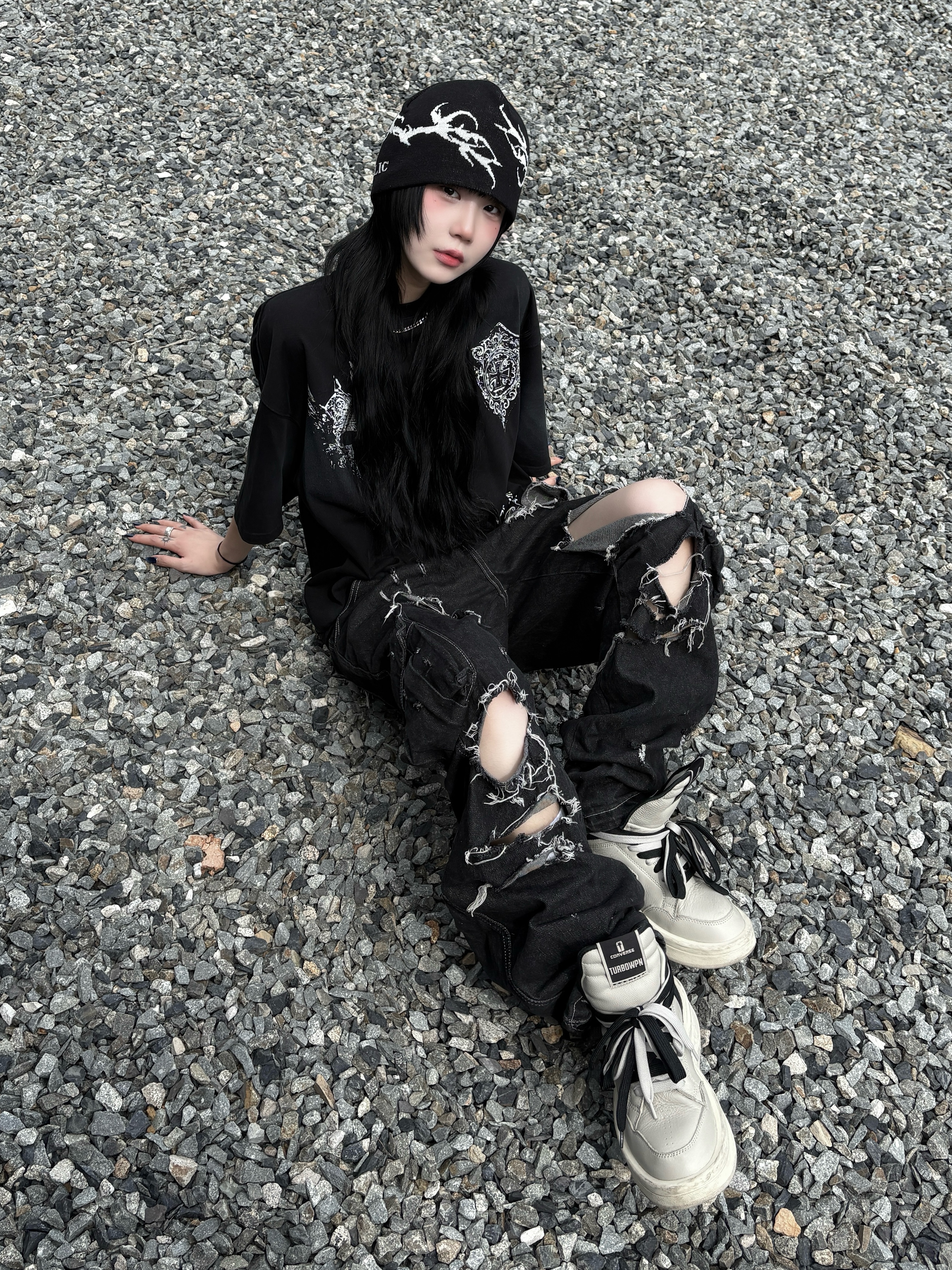 Converse x Drkshdw Turbowpn Pelican 착용 스타일 - 1