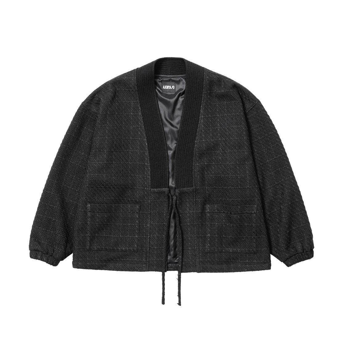 AJ254OT005BK AJOBYAJO Tweed Hanten Jacket Black
