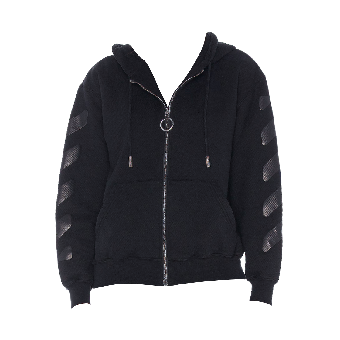 OWBE005R20F301251010 (W) Off-White Arrow Over Full Zip Hoodie Black