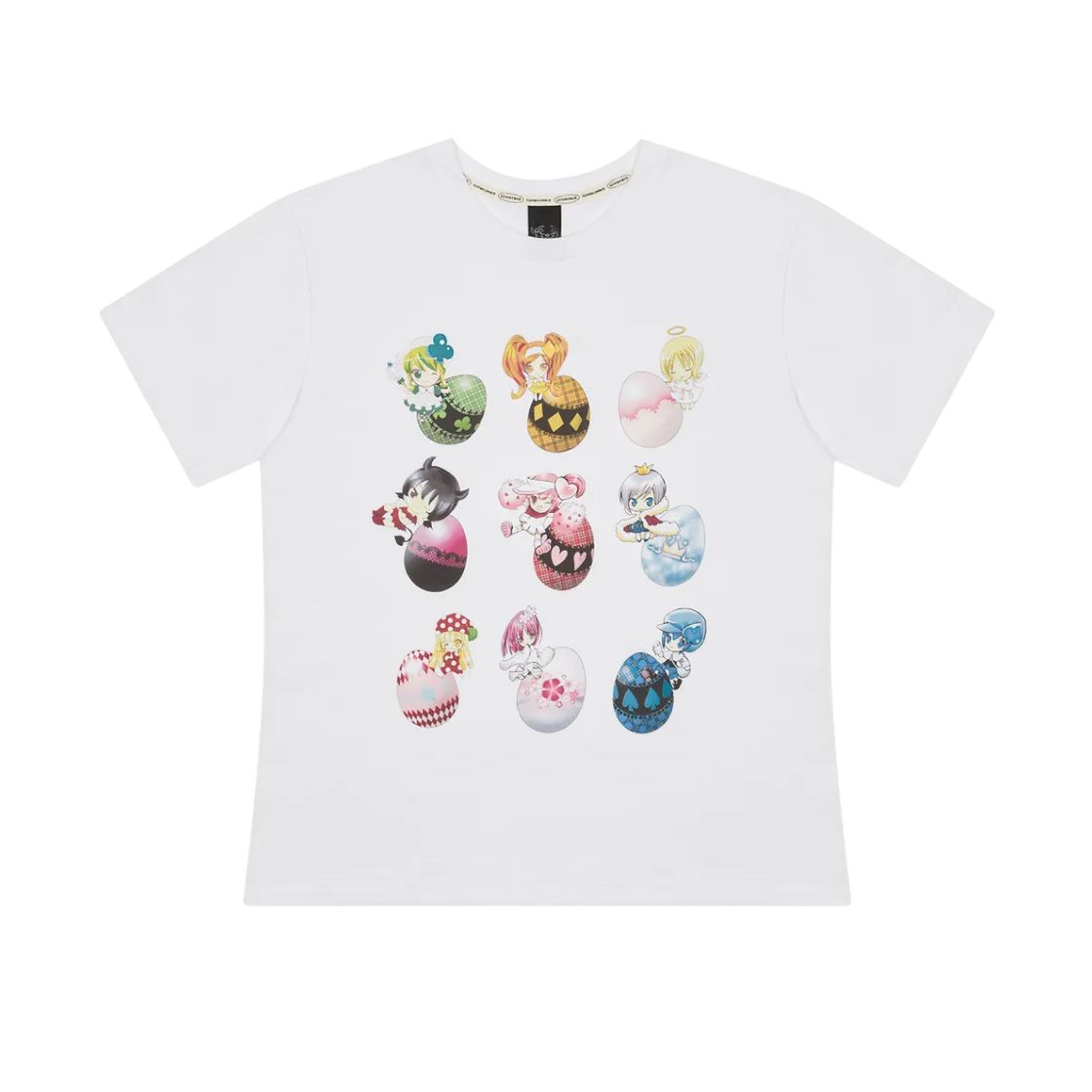 러브이즈트루 x 캐릭캐릭 체인지 그룹 티셔츠 화이트(Luvistrue x Shugo Chara Group T-Shirt White)