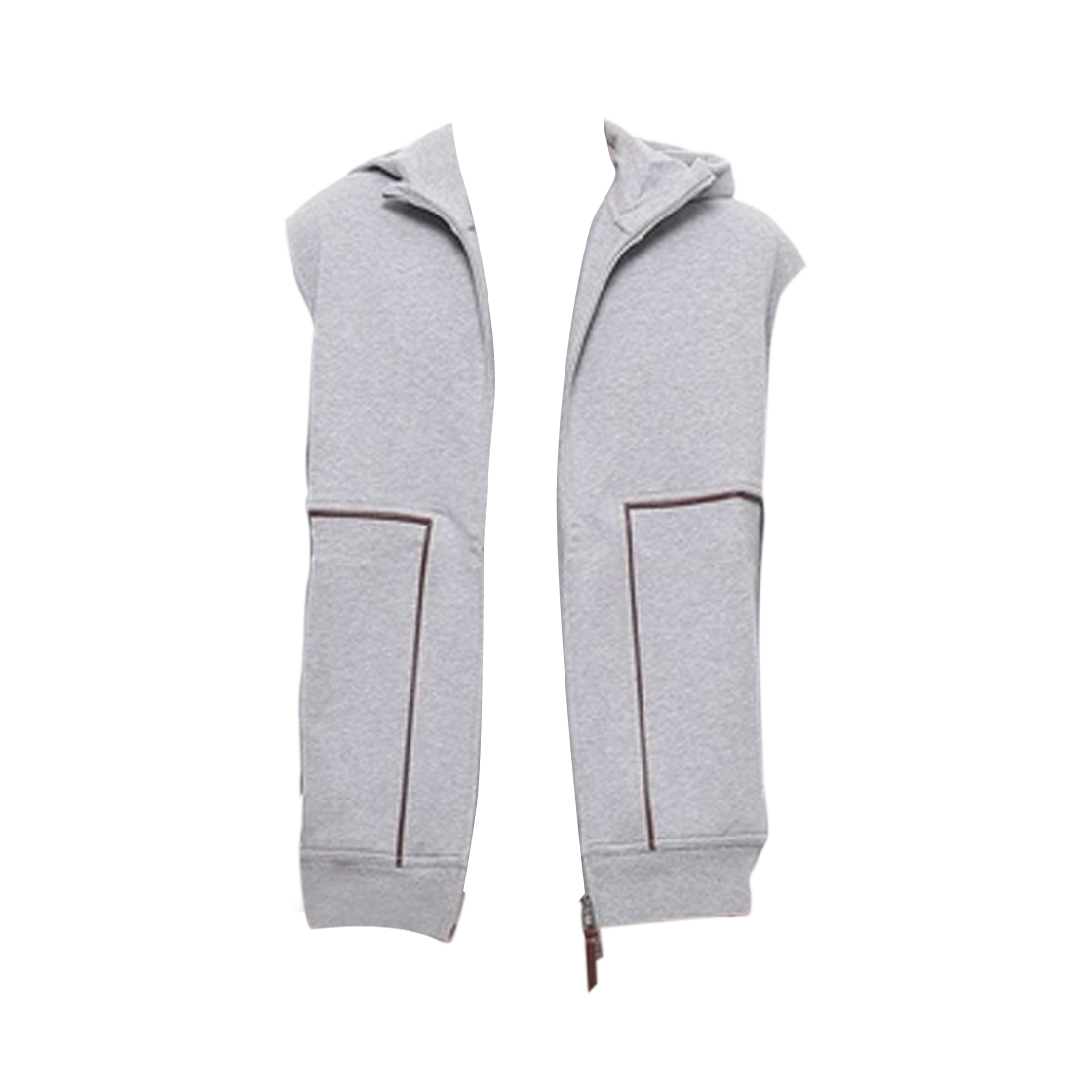 브루넬로 쿠치넬리 코튼 후드 집업 베스트 라이트 그레이(Brunello Cucinelli Cotton Hooded Zip-Up Vest Light Grey)