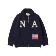 N ARCHIVE Hand Made Detail Vintage League Knit Jumper Navy