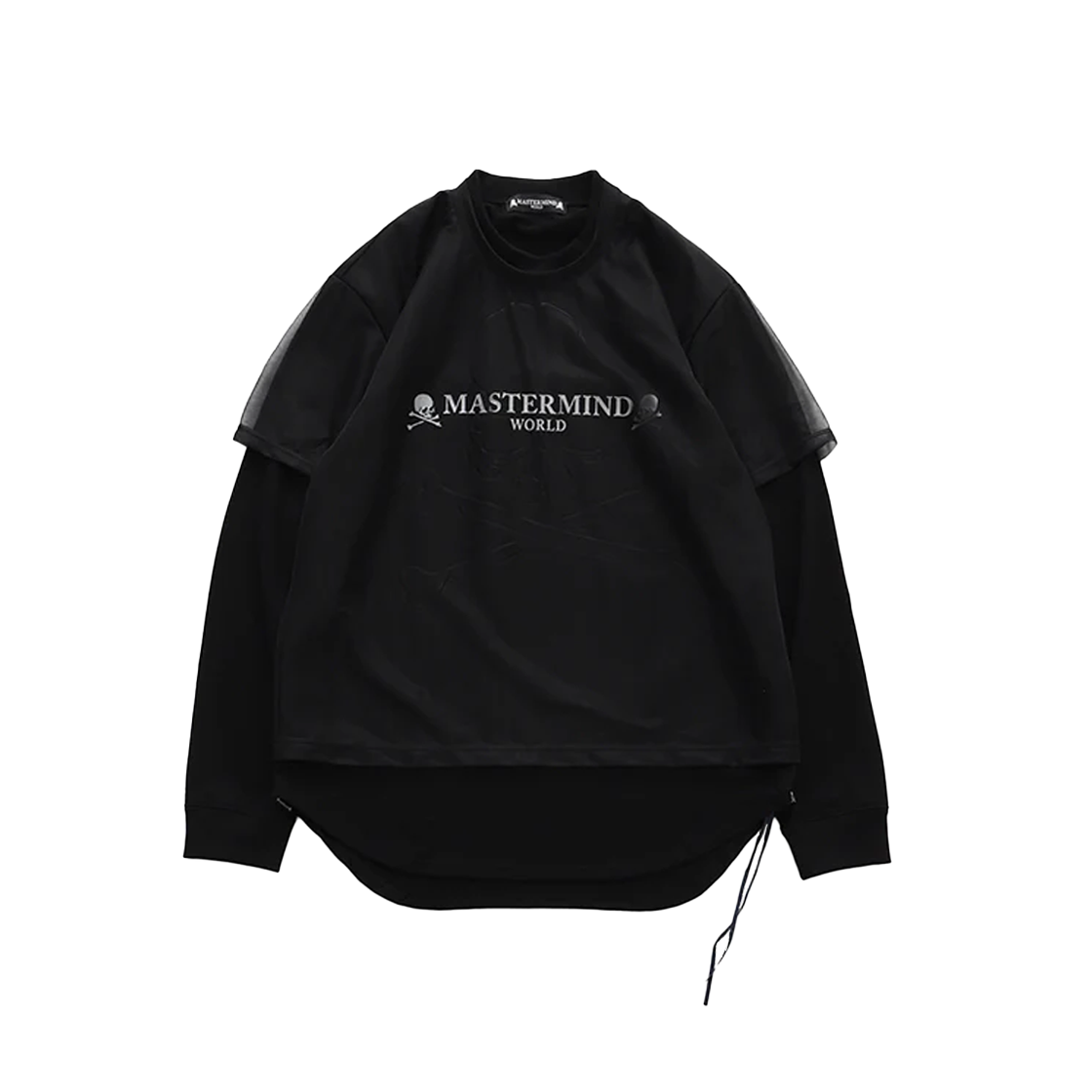 KM5DTSLMN04BK Mastermind World Sheer Layered LS Tee Black X White - 25FW