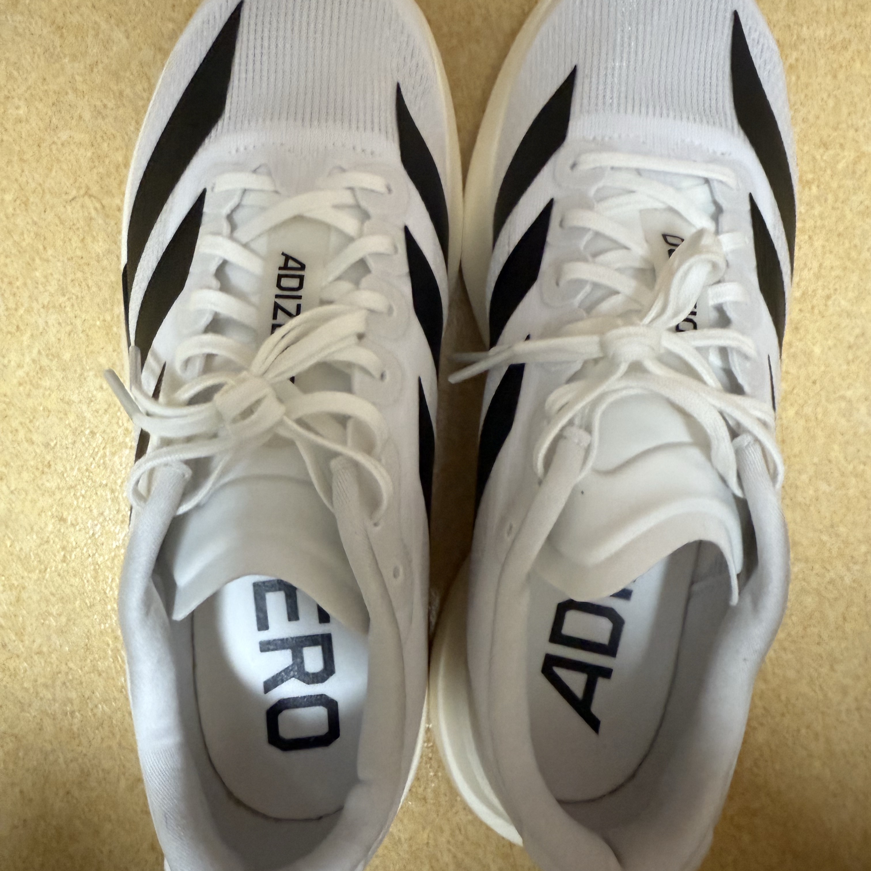 Adidas Adizero EVO SL Cloud White Core Black 착용 스타일