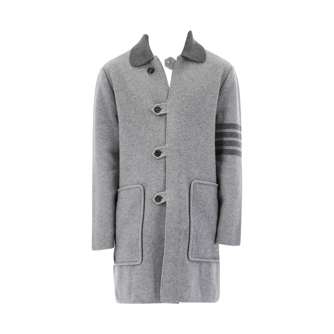 톰브라운 밀라노 스티치 보일 울 코트 라이트 그레이(Thom Browne Milano Stitch Boiled Wool Coat Light Grey) - 1
