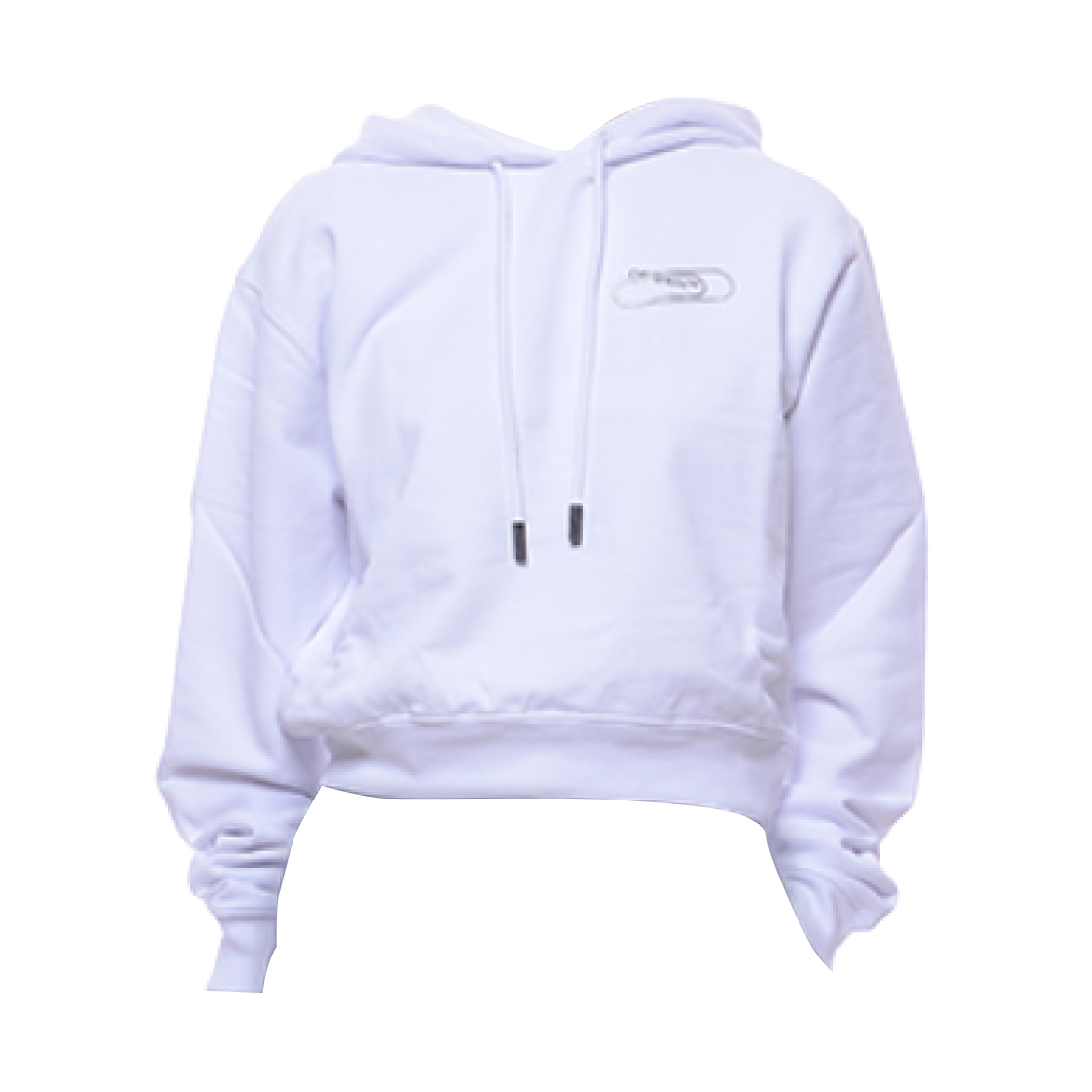 OWBB016E20FLE0010110 (W) Off-White Clip Cropped Hoodie White