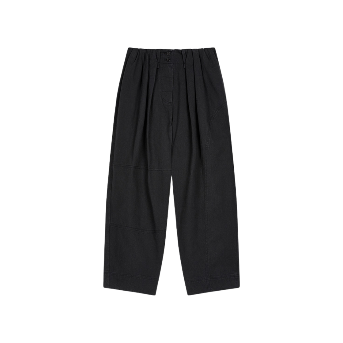 (W) 오픈 Yy 풀 개더 팬츠 블랙((W) Open Yy Full Gather Pants Black)