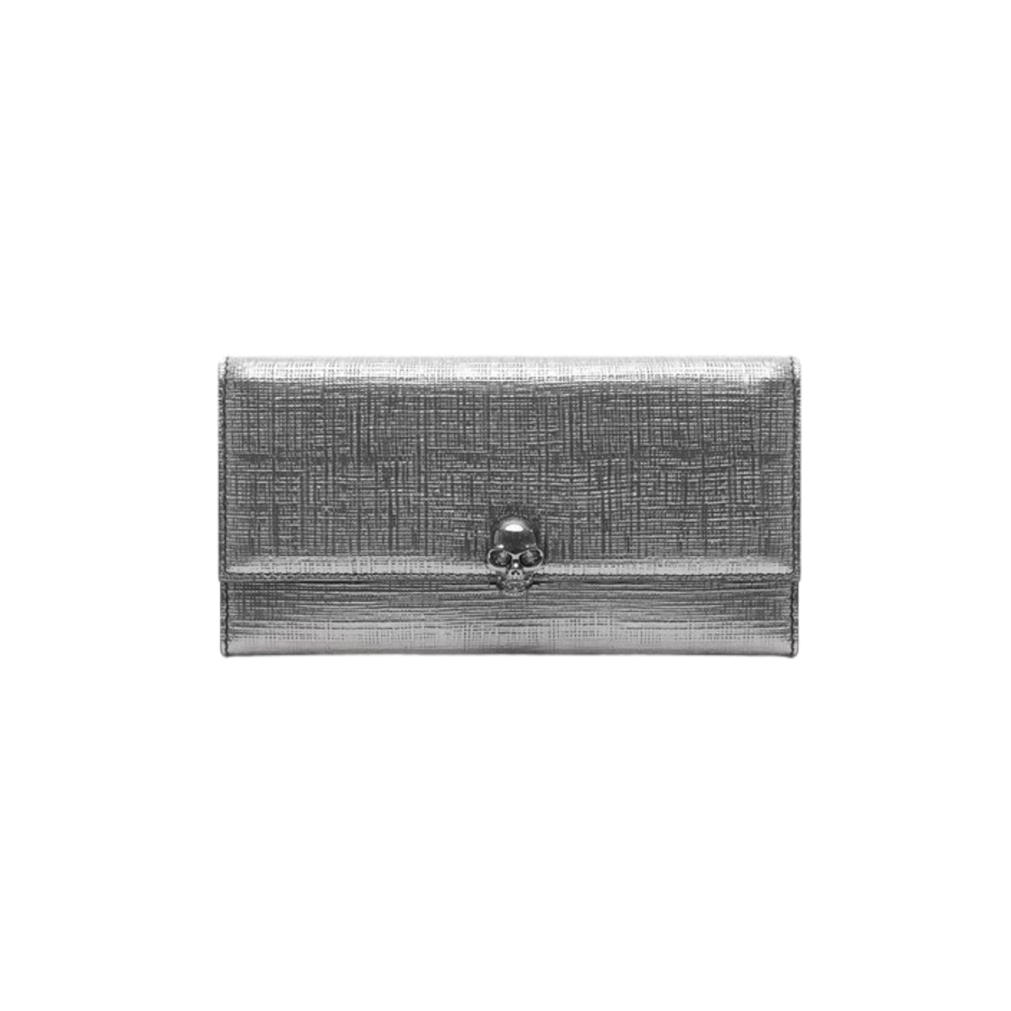 275330DZZ0R1300 Alexander McQueen Skull Metallic Wallet Silver