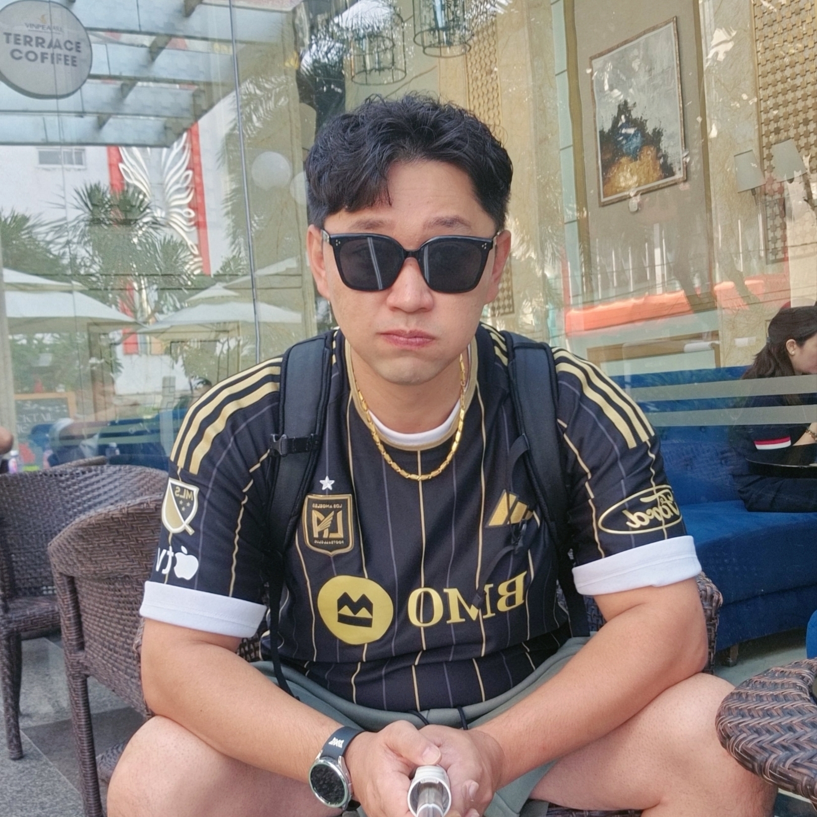 Adidas LAFC 2024/25 Home Authentic Jersey Black - US Sizing (Non Marking Ver.) 착용 스타일 - 2
