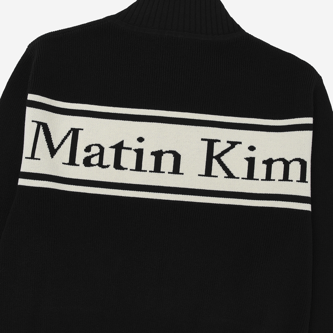 마뗑킴 스펠 포인트 스트라이프 가디건 블랙 | Matin Kim | KREAM