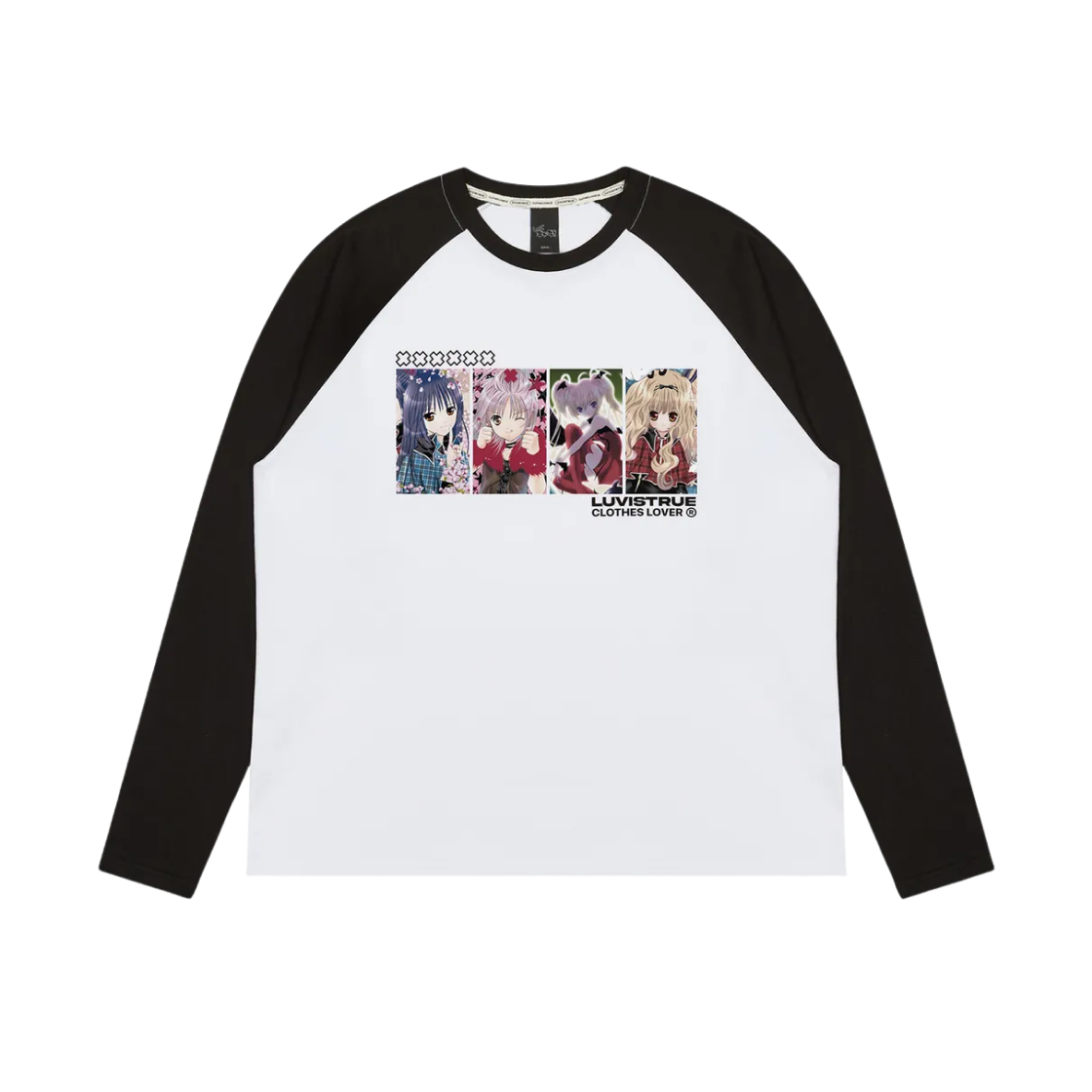 러브이즈트루 x 캐릭캐릭 체인지 래글런 티셔츠 화이트(Luvistrue x Shugo Chara Raglan T-Shirt White) - 1