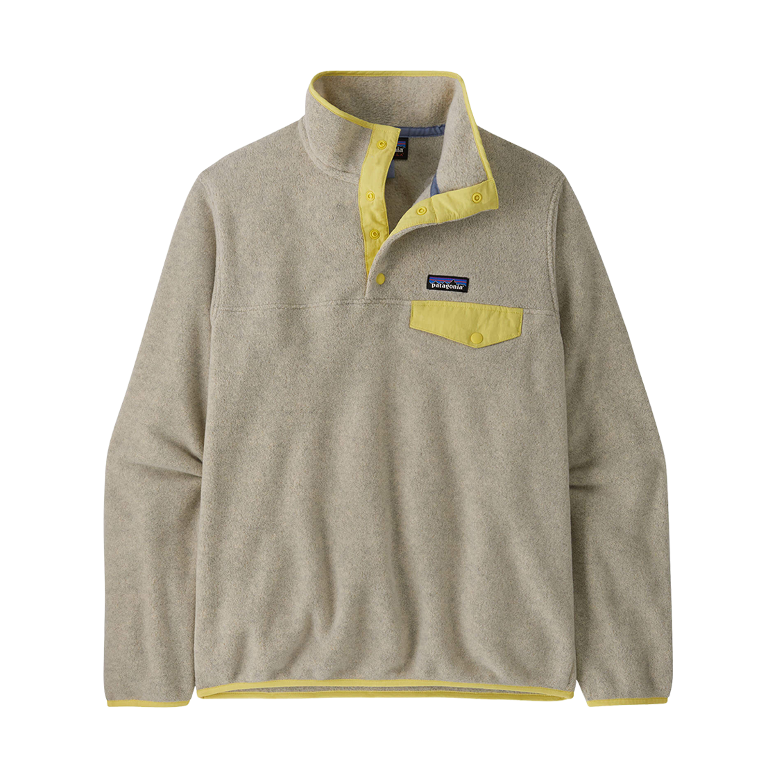 25455 (W) Patagonia Lightweight Synchilla Snap-T Fleece Pullover Oatmeal Heather W Nearly Green