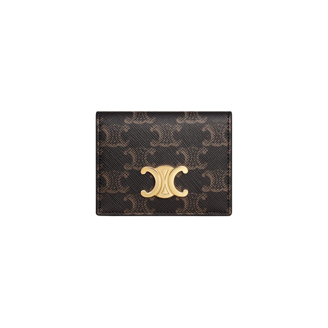 10P352CQH-04LU Celine Bi-Fold Card Holder in Triomphe Canvas Tan