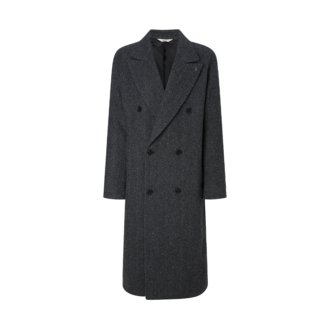 HZCO5F801CG His Hazzys Double Breasted Wool Topcoat_Black