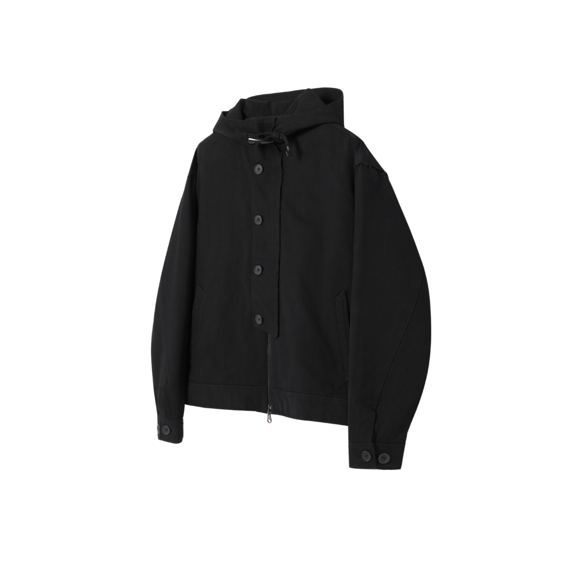 본바트 토글 패디드 후드 봄버 블랙