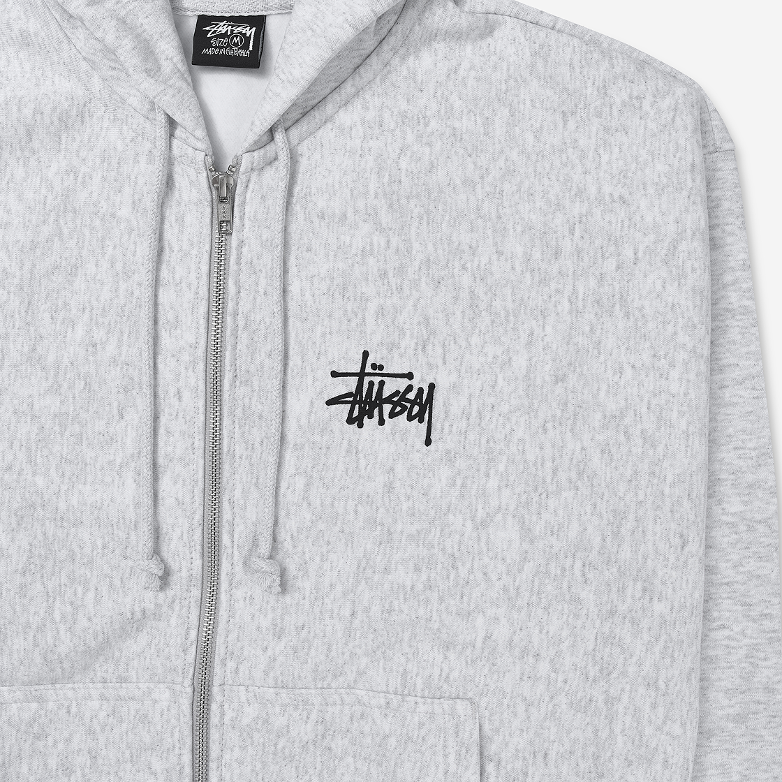 스투시 베이직 스투시 후드 집업 애쉬 헤더 2023 | Stussy | KREAM