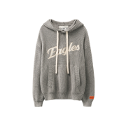 Satur x Hanwha Eagles Applique Knit Hoodie Melange Gray