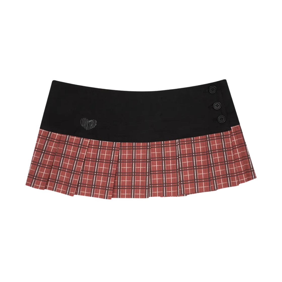 러브이즈트루 x 캐릭캐릭 체인지 체크 스커트 레드(Luvistrue x Shugo Chara Check Skirt Red)