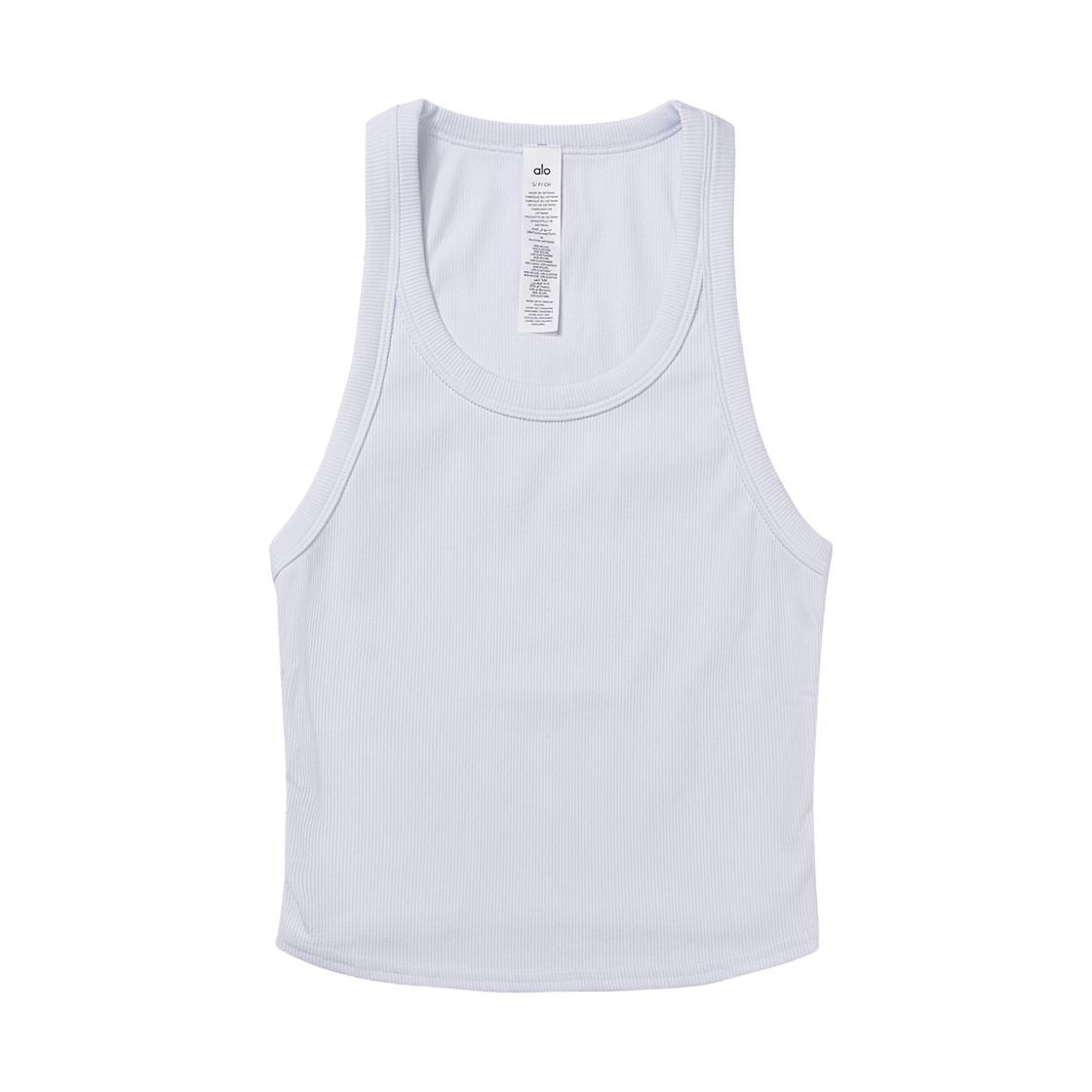 (W) 알로 요가 가디스 립드 고 투 탱크 화이트((W) Alo Yoga Goddess Ribbed Go-To Tank White)
