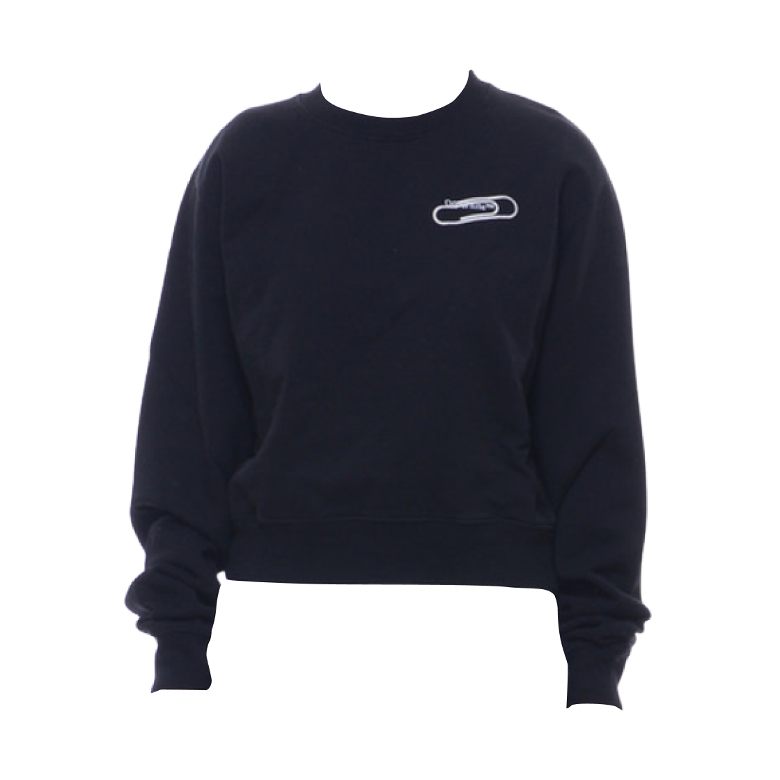 OWBA026E20FLE0011001 (W) Off-White Clip Cropped Sweatshirt Black