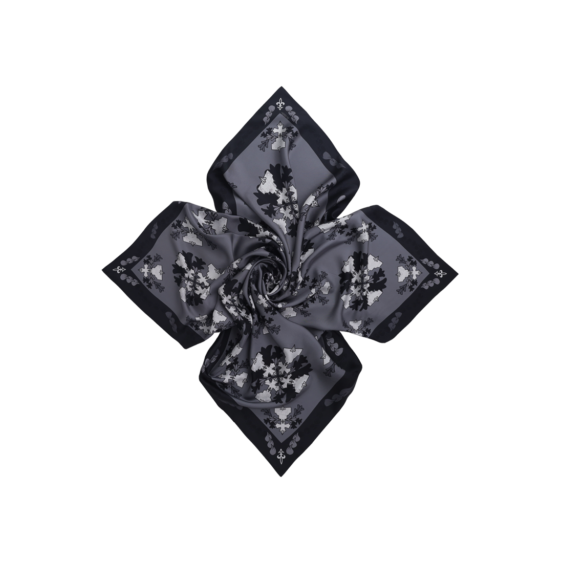 어웬드 레퀴엠 실크 스카프 그레이(Awende Requiem Silk Scarf Gray)