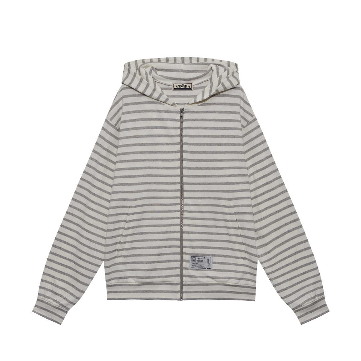 사로스 스트라이프 집업 화이트 2(Saros Stripe Zip-Up White 2)