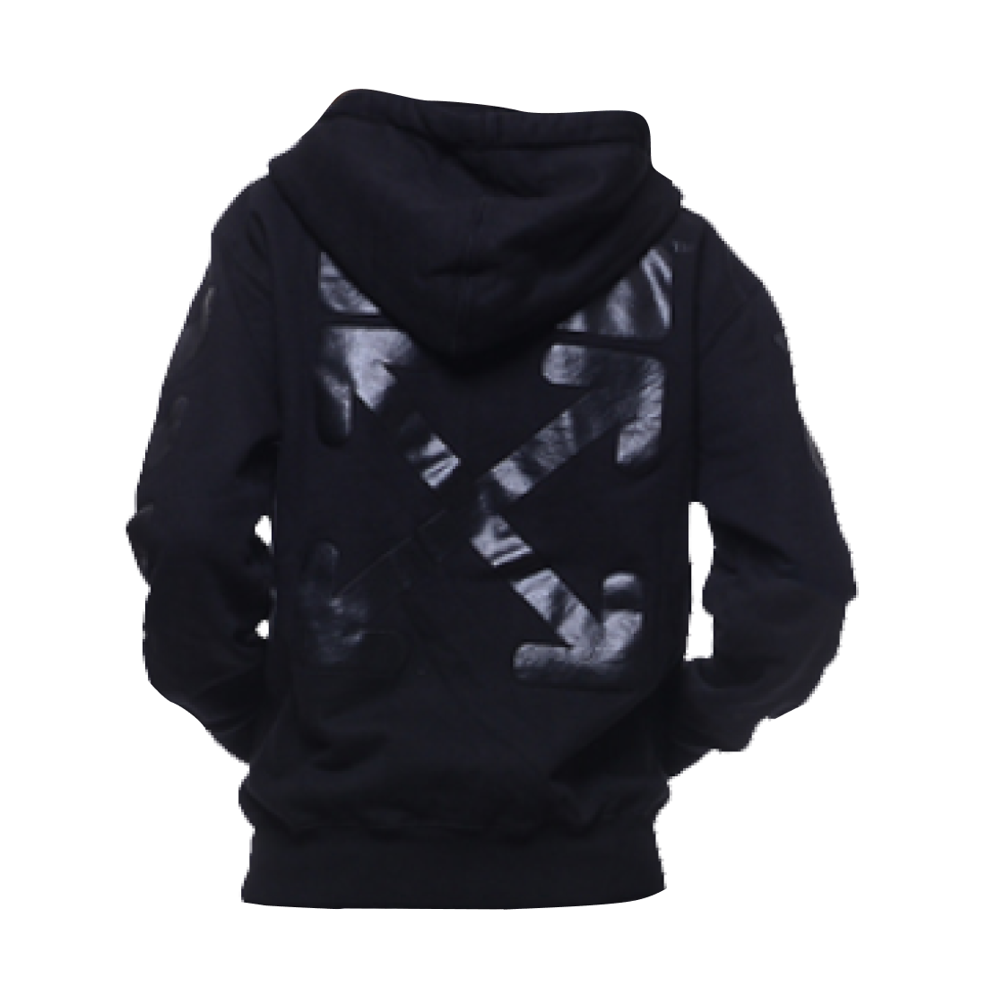 (W) 오프화이트 애로우 오버 풀집 후드 블랙((W) Off-White Arrow Over Full Zip Hoodie Black) - 2