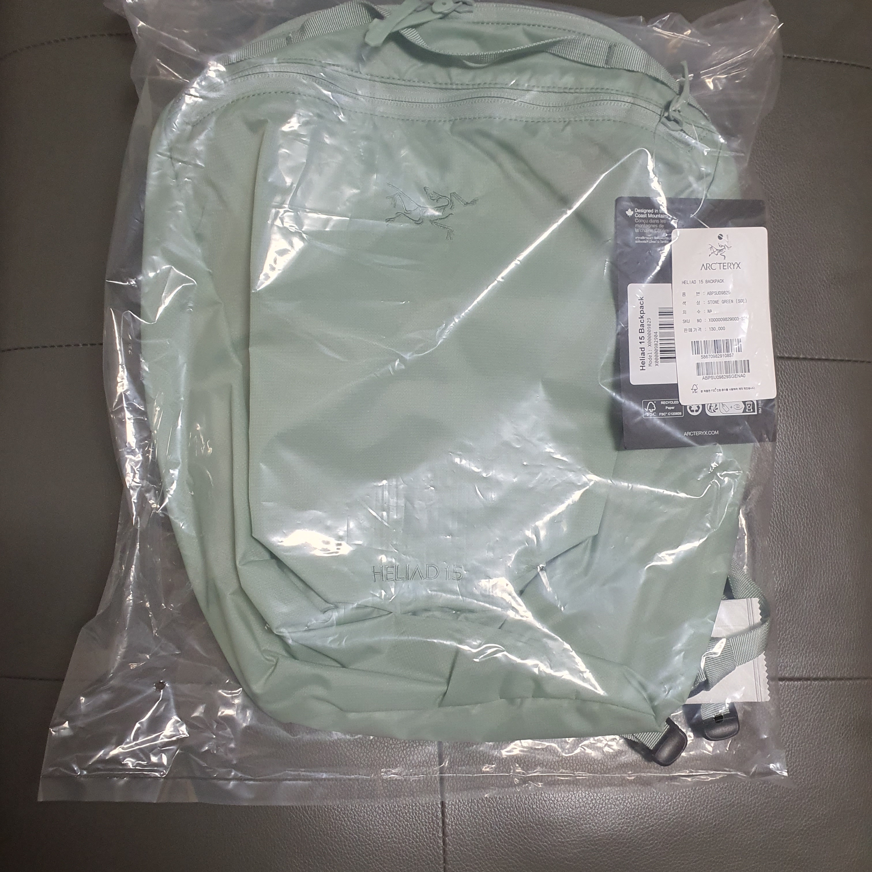 Arc'teryx Heliad 15 Backpack Stone Green 착용 스타일