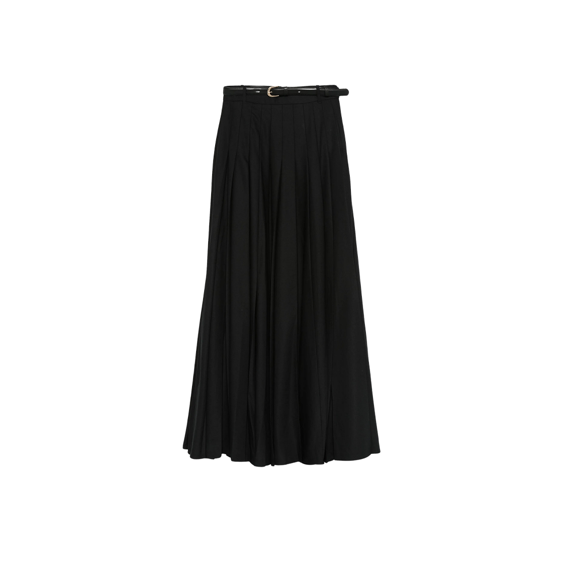 (W) 셀프 포트레이트 플리츠 트윌 맥시 스커트 블랙((W) Self Portrait Pleated Twill Maxi Skirt Black)