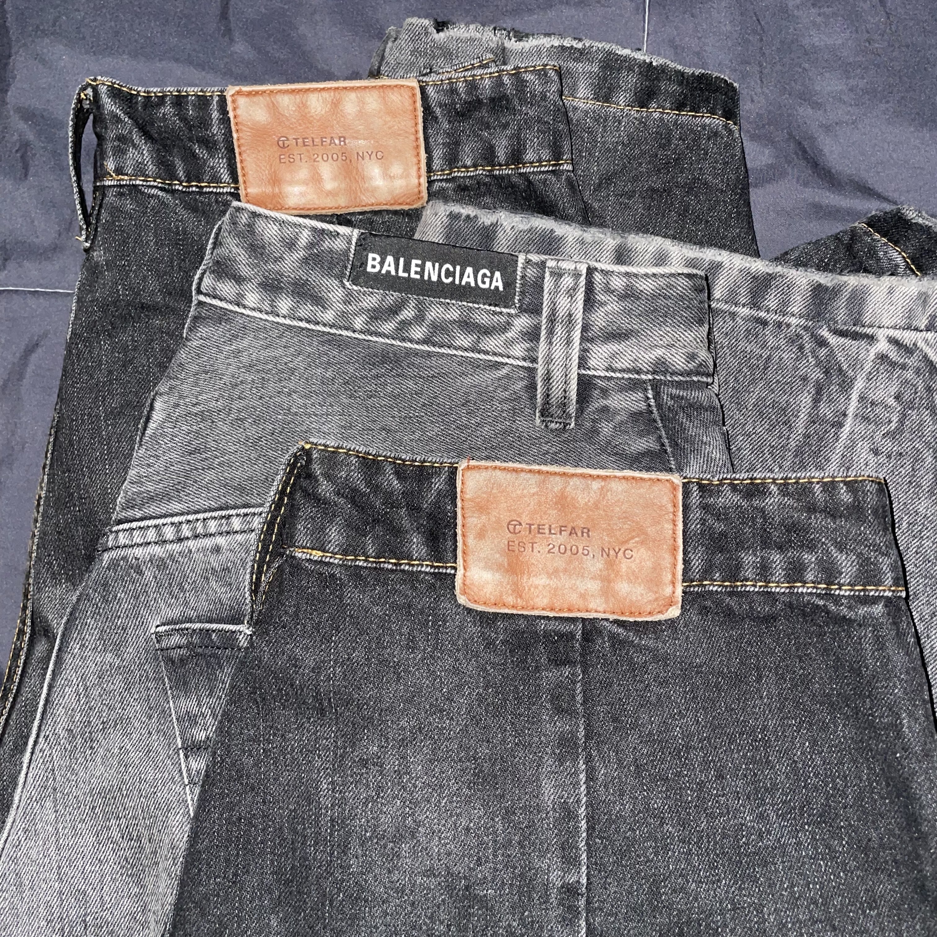 Telfar Baggy Jean Black 착용 스타일 - 2