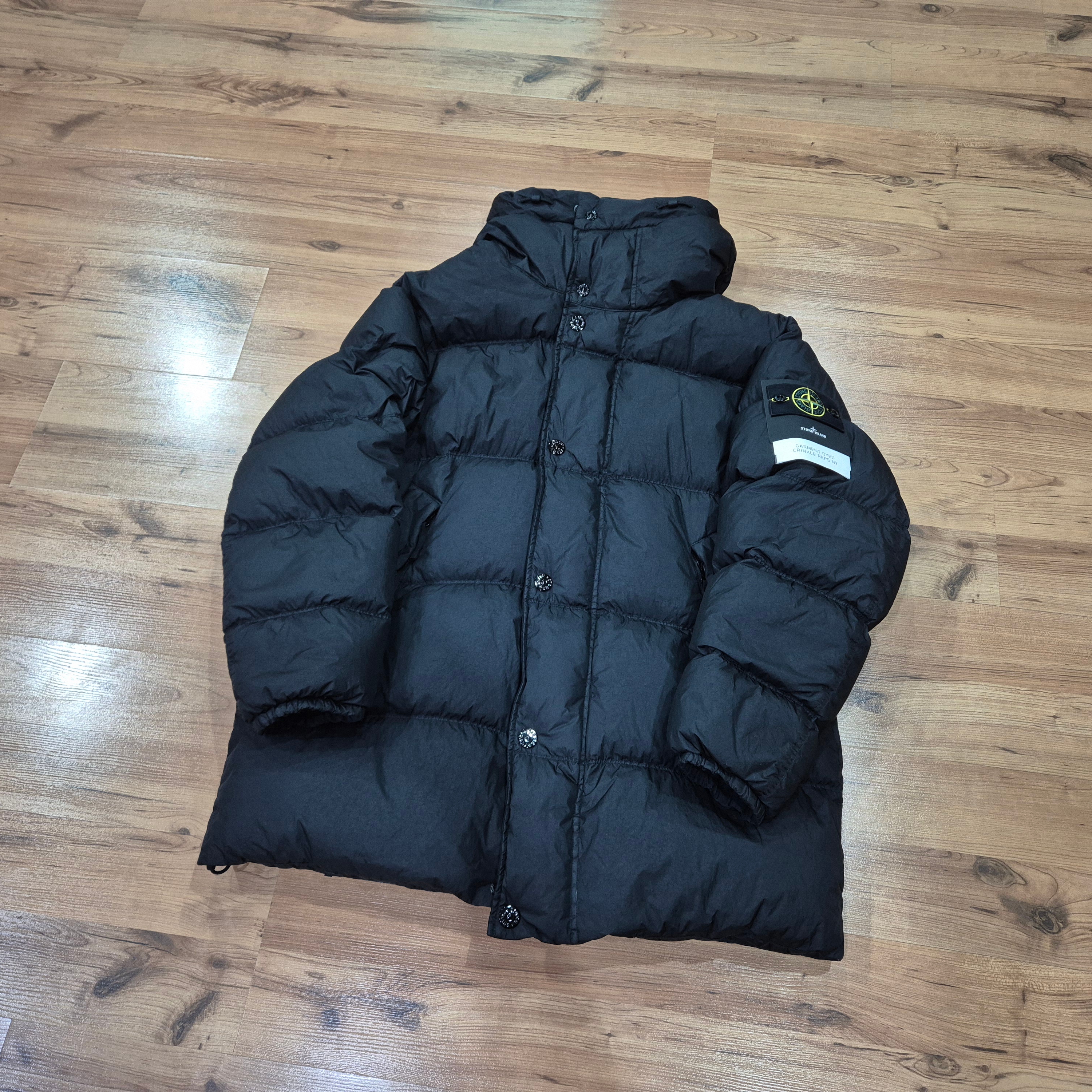 Stone Island 4100012 Crinkle Reps NY Recycled Nylon Wind Resistant Down Parka Black - 25FW 착용 스타일 - 3