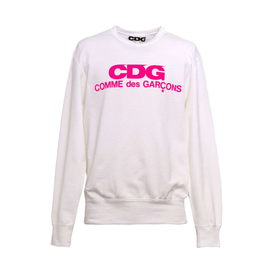 CDG 크루넥 스웨트셔츠 화이트 핑크(CDG Crew Neck Sweatshirt White Pink)