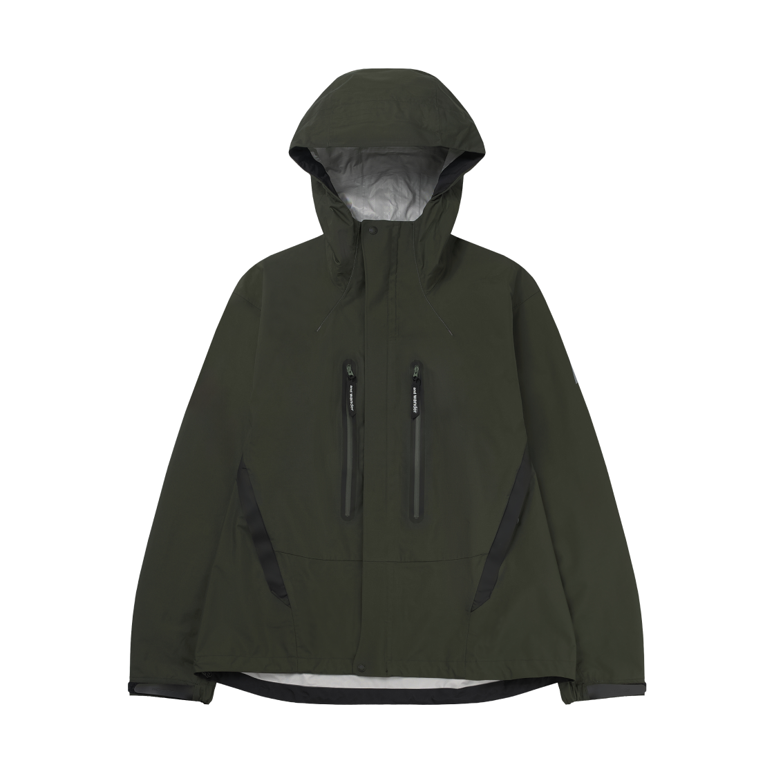 앤드 원더 2.5L 하이커 레인 자켓 다크 카키(And Wander 2.5L Hiker Rain Jacket Dark Khaki)