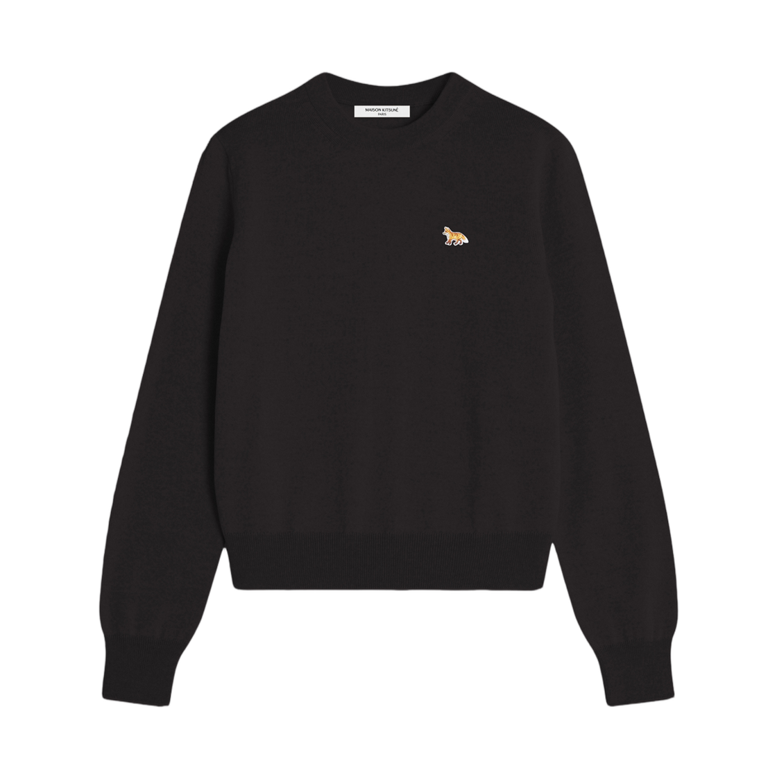PW00801KT1181-P199 (W) Maison Kitsune Baby Fox Merino Regular Jumper Black