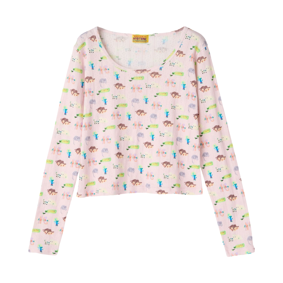 (W) 히스테릭 글래머 x 민키 치엔 램 3:00 엠 티셔츠 핑크((W) Hysteric Glamour x Minky Qian Lam 3:00 Am T-Shirt Pink) - 1