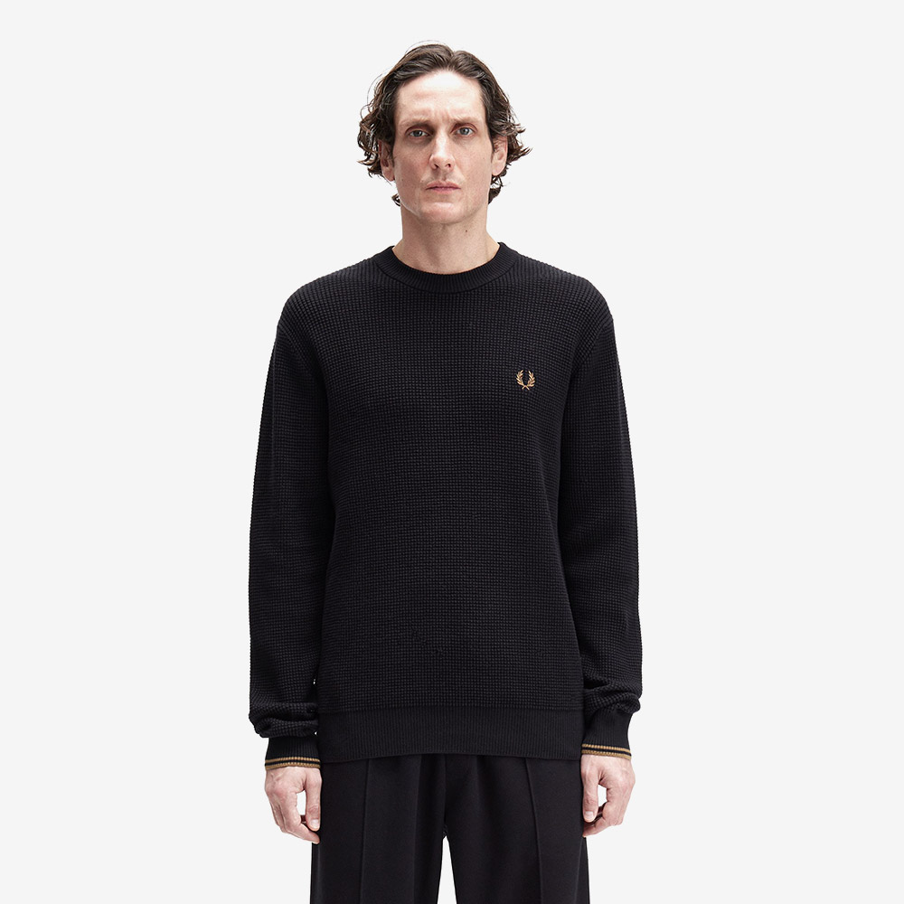 프레드페리 와플 스티치 니트 블랙(Fred Perry Waffle Stitch Knit Black) - 2