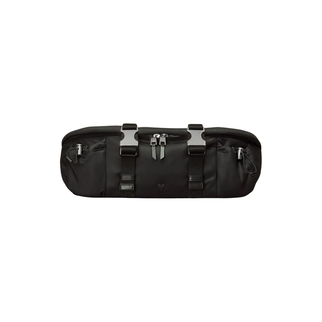 아미 톤온톤 하트 로고 패딩 나일론 캔버스 벨트 백 블랙(AMI de Coeur Padded Nylon Canvas Belt Bag Black)