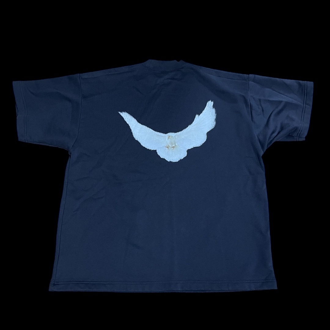 Yeezy Gap Engineered By Balenciaga Dove Padded Heavy Fleece T-Shirt Black 착용 스타일 - 2