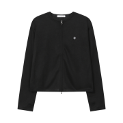 SLOW RECORD HOUSE Round Zip-Up Cardigan Black