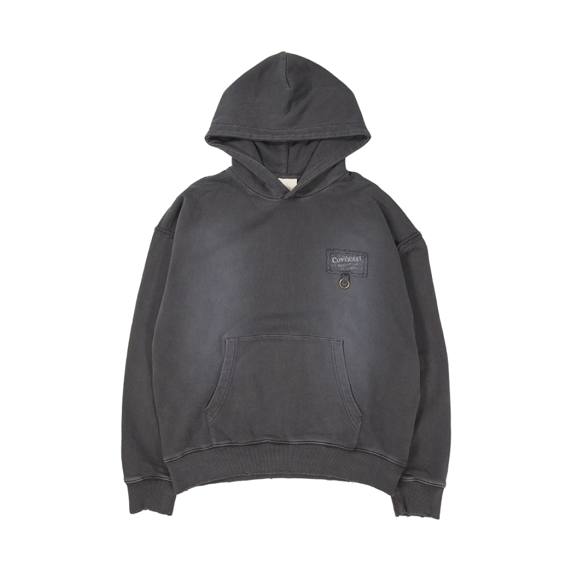 언더마이카 x 커버낫 디스트로이드 패치 후드 블랙 - 25FW(Undermycar x Covernat Destroyed Patch Hoodie Black - 25FW) - 1