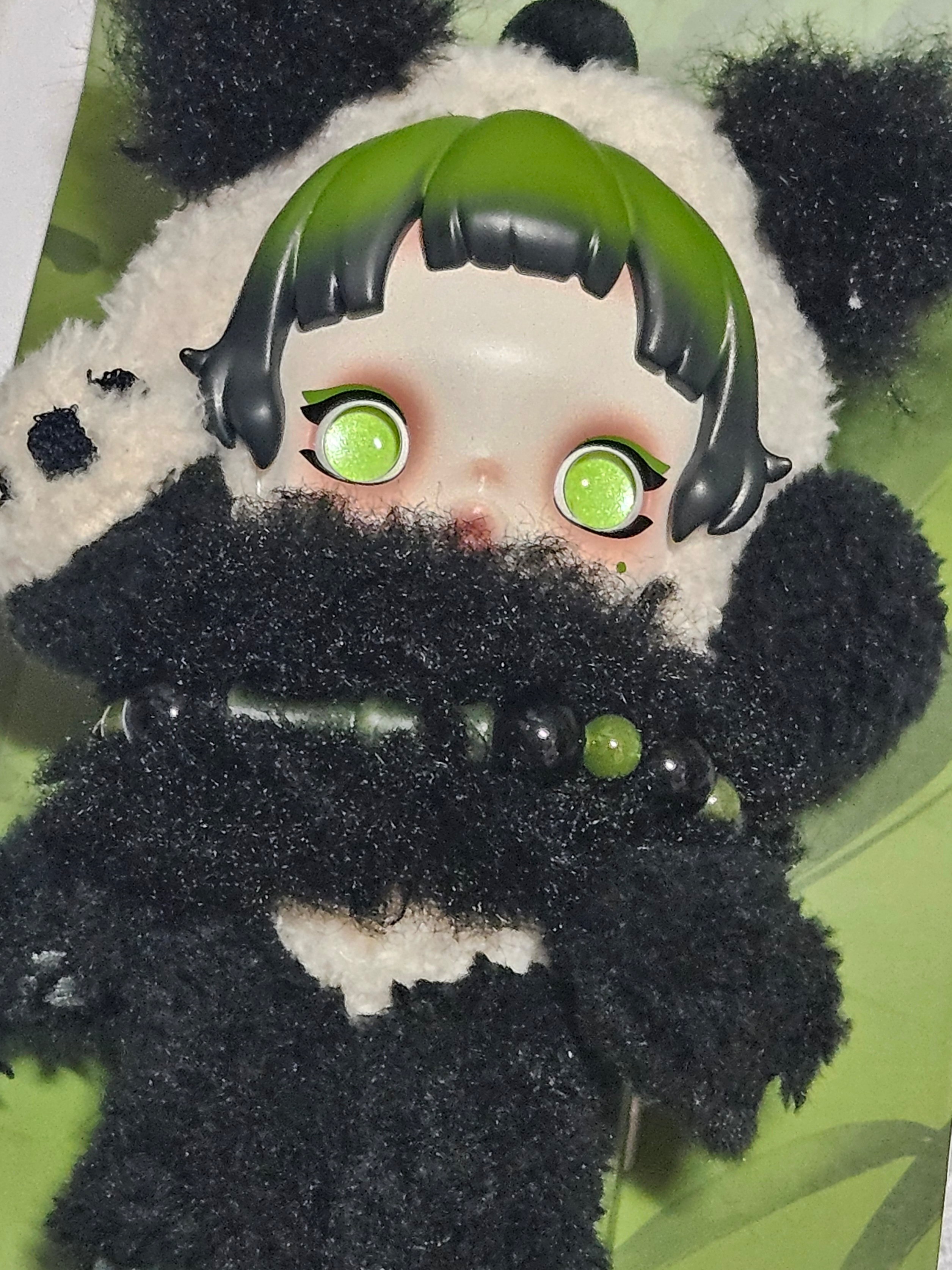 Pop Mart Skullpanda Lazy Panda Plush Doll Pendant 착용 스타일