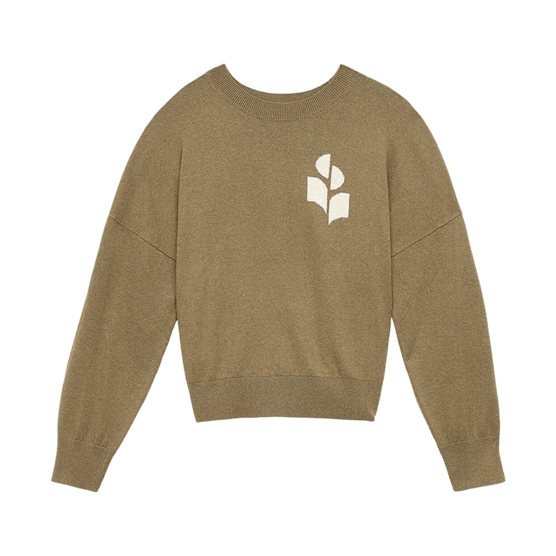 (W) 이자벨 마랑 마리산스 로고 코튼 울 스웨터 카키 - 25FW((W) Isabel Marant Marisans Cotton Wool Sweater with Logo Khaki - 25FW) - 1