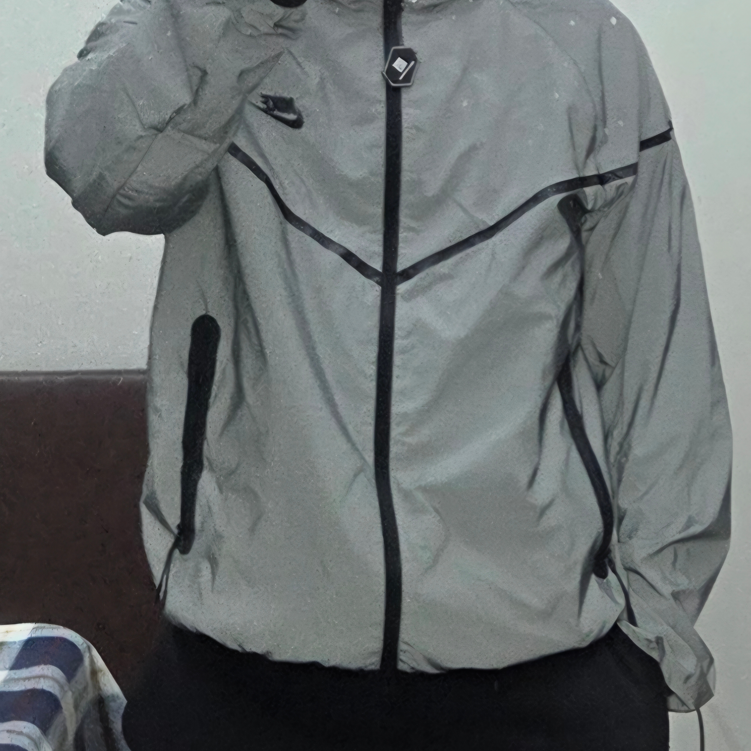 Nike Tech Woven Flash Jacket Reflect Silver Black - Asia 착용 스타일 - 3