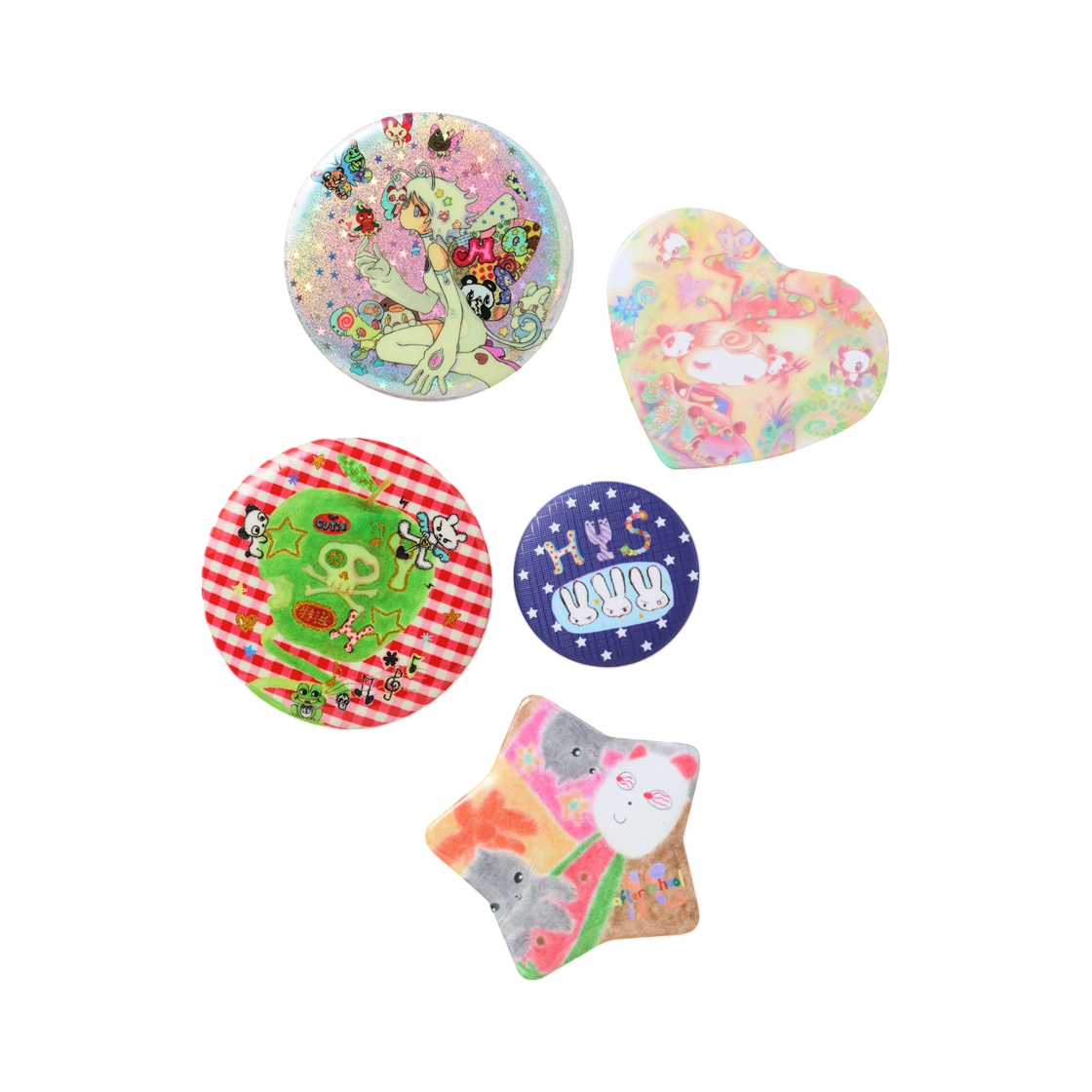 히스테릭 글래머 x 민키 치엔 배지 멀티 (5개 세트)(Hysteric Glamour x Minky Qian Badge Multi (Set of 5)) - 2