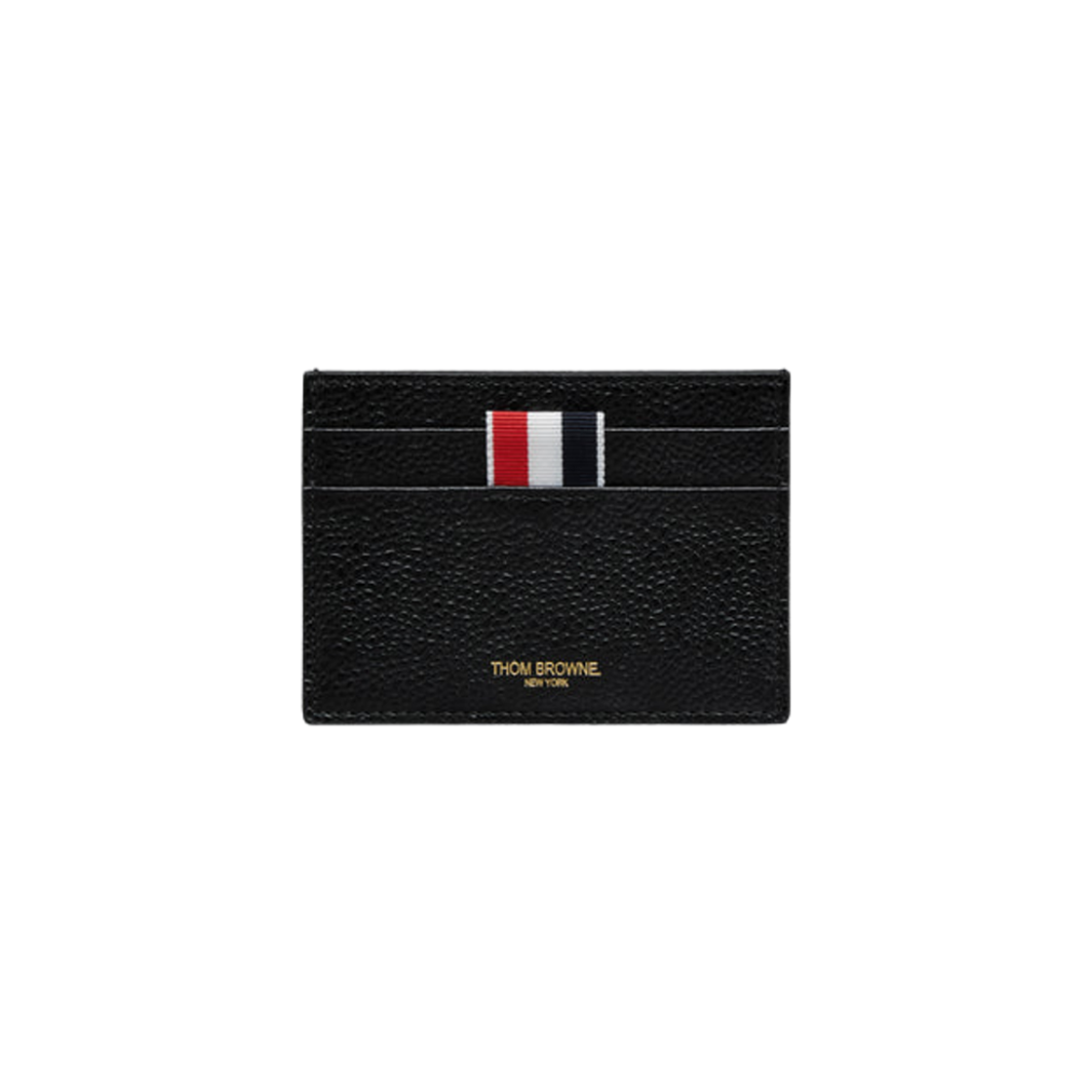 톰브라운 페블 그레인 구스 자수 싱글 카드 홀더 블랙(Thom Browne Pebble Grain Goose Embroidery Single Card Holder Black)