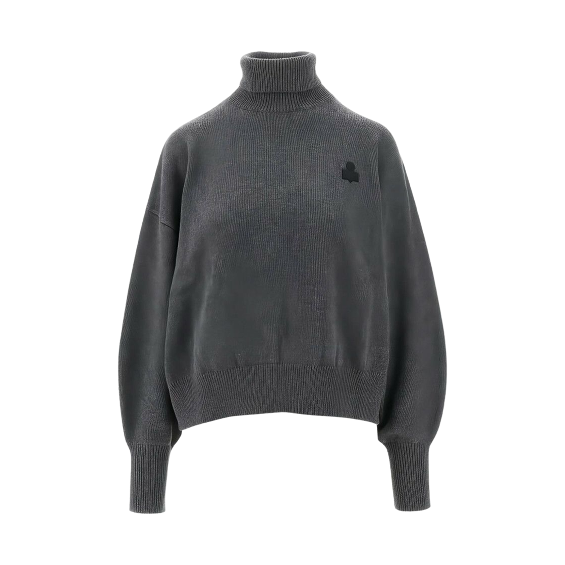 (W) 이자벨 마랑 나샤 울 코튼 스탠드업 칼라 스웨터 앤트러사이트 - 25FW((W) Isabel Marant Nasha Wool and Cotton Stand-Up Collar Sweater Anthracite - 25FW) - 1